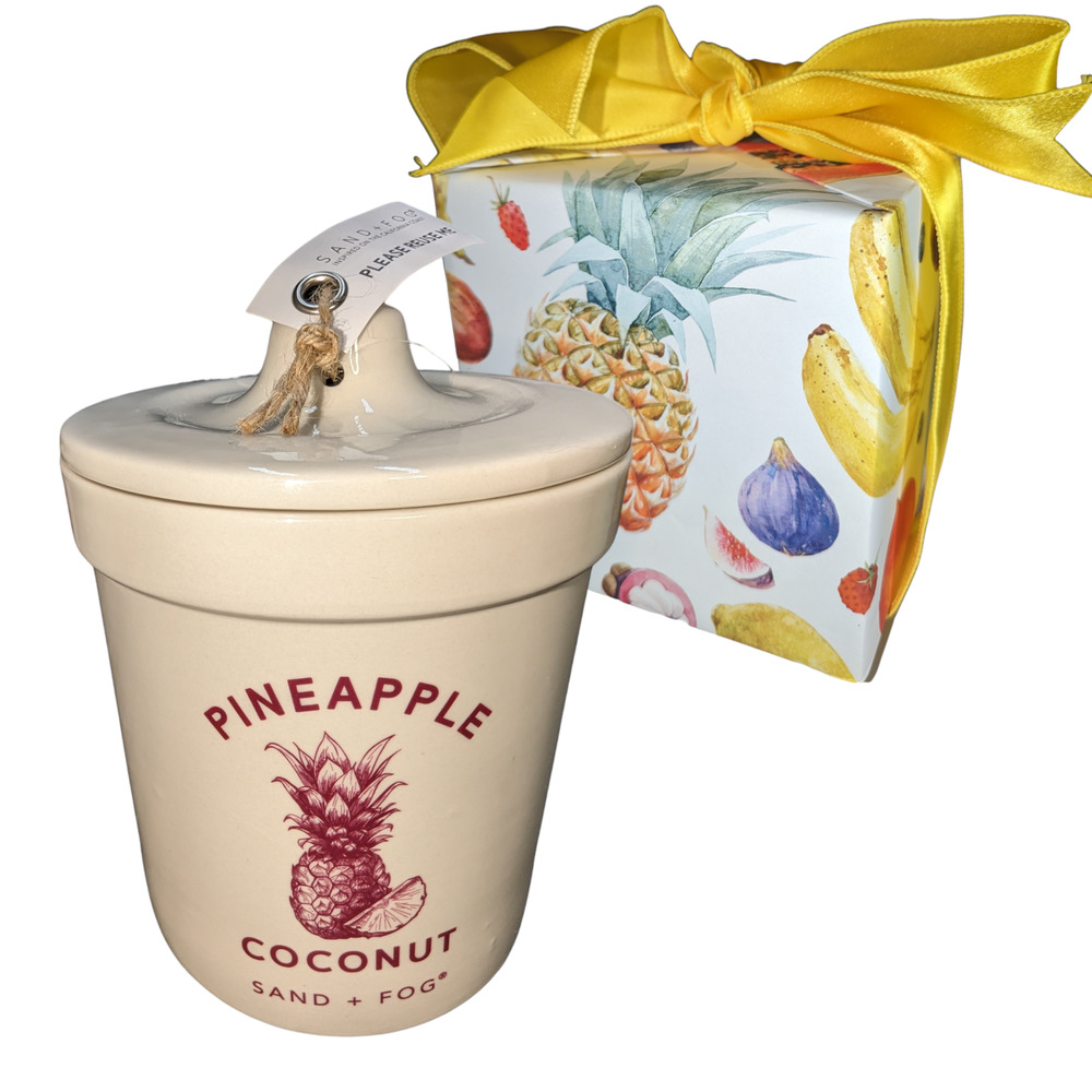 Sand + Fog 17.5oz Dual Wick Pineapple Coconut Candle - Gift wrapped!